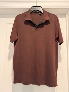 Theory Men's Brown Short-Sleeve Polo